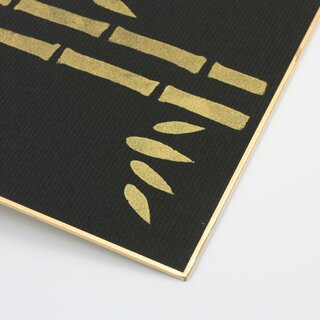Shikishi mit goldenem Bambus, schwarz,273 x 242 mm