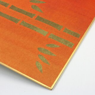 Shikishi mit goldenem Bambus, rot, 273 x 242 mm