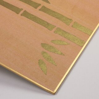 Shikishi mit goldenem Bambus, gelborange,  273 x 242 mm