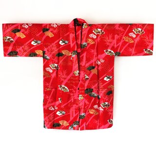 Happi Bambus rot, 88 cm lang, Kimonojacke