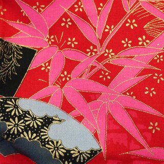 Happi Bambus rot, 88 cm lang, Kimonojacke