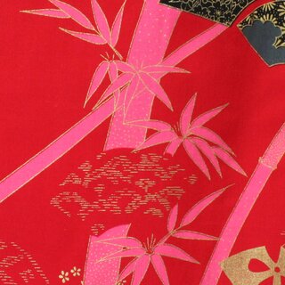 Happi Bambus rot, 88 cm lang, Kimonojacke