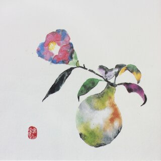 Kunstdruck im Wechselrahmen Yasuraki(Seelenfrieden), 19,5 x 18,3 cm