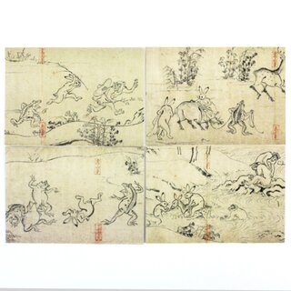 Postkartenset, 4er Set Chojujinbutsu Giga