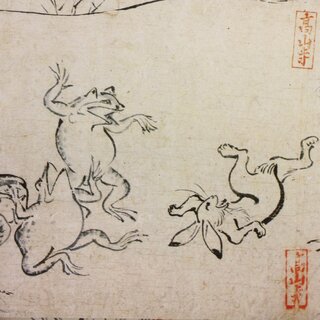 Postkartenset, 4er Set Chojujinbutsu Giga