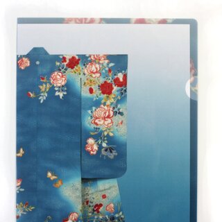 Sichtfolie A4, Prospekth�lle blauer Kimono