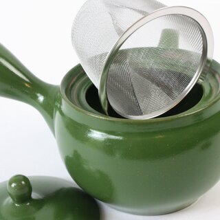 Gr�nteekanne Kyusu gr�n, schlicht, ohne Motiv