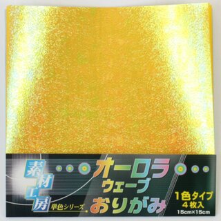 Origamipapier Aurora Pearl 15 cm gelb, 4 Blatt in 1 Farbe
