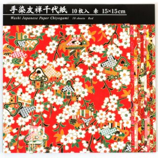 Ehime Washi Akane 15 cm, 10 Blatt