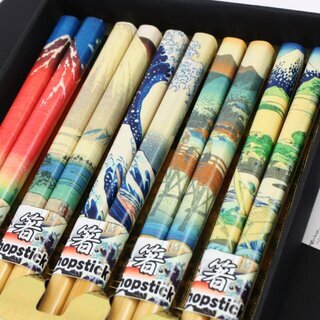 Essst�bchenset  Ukiyoe, 5 Paare mit klassischen Motiven