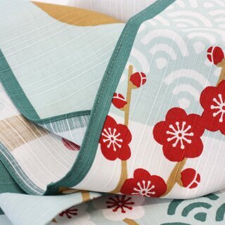 Furoshiki Gr�ner Fuji mit Pflaumenbl�ten 50 x 50 cm