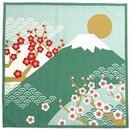 Furoshiki Gr�ner Fuji mit Pflaumenbl�ten 50 x 50 cm