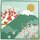 Furoshiki Grüner Fuji mit Pflaumenblüten 50 x 50 cm