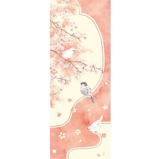 Tenugui Kirschbl�ten und Java-Sperlinge 90 x 34 cm