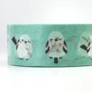 Washitape Schwanzmeise blaugrün, 1,5 cm x 5 m