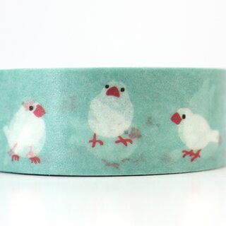 Washitape Java Sperlinge hellblau, 1,5 cm x 5 m
