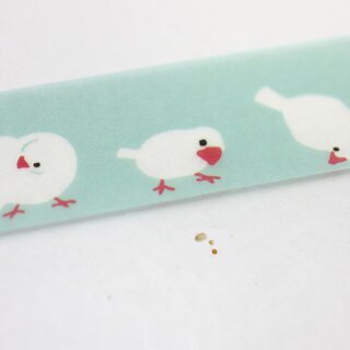 Washitape Java Sperlinge hellblau, 1,5 cm x 5 m