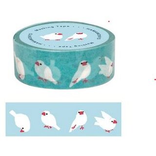 Washitape Java Sperlinge t�rkis, 1,5 cm x 5 m