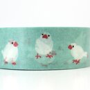 Washitape Java Sperlinge türkis, 1,5 cm x 5 m