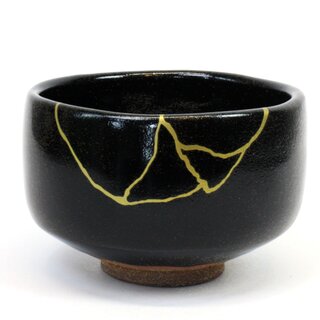 Matchaschale, Matchawan Tenmoku im Kintsugi-Stil