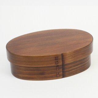 Lunchbox Wappa Bento Holz dunkel, 180 x 120 x 57 mm