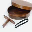 Lunchbox Wappa Bento Holz dunkel, 180 x 120 x 57 mm