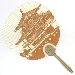 Blattf�cher Uchiwa Kinkakuji (goldener Tempel) 36 x 24 cm
