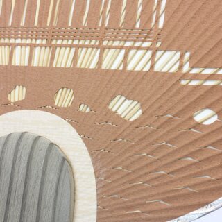 Blattf�cher Uchiwa Kinkakuji (goldener Tempel) 36 x 24 cm
