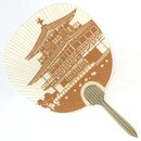 Blattf�cher Uchiwa Kinkakuji (goldener Tempel) 36 x 24 cm