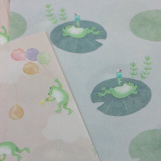 Origamipapier Kaeru no Kurashi (Die Welt der Fr�sche) 15 cm
