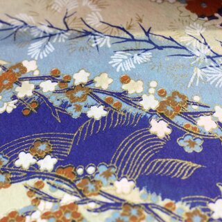 B4 Washi Mix 360 x 255 mm, 10 Blatt in 5 Mustern rot & blau