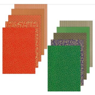 B4 Kinran Washi 360 x 255 mm, 10 Blatt in 5 Mustern