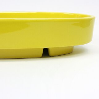 Ikebanaschale mit Fu�, gelb, 32 x 18 x 8 cm<
