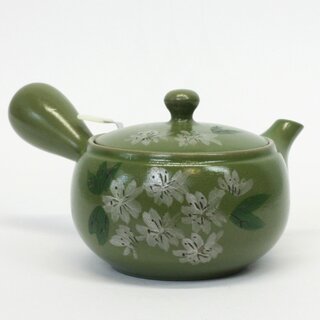 Gr�nteekanne, Kyusu Sakura gr�n 360 ml, herausnehmbares Sieb mit Griff