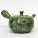 Grünteekanne, Kyusu Sakura grün 360 ml, herausnehmbares Sieb mit Griff