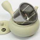 Grünteekanne, Kyusu cremeweiß