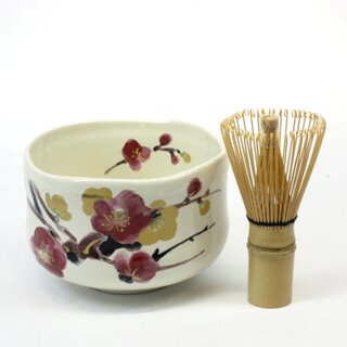 Matchaschale, Matchawan Ume, 9,5 cm �,  mit Teequirl