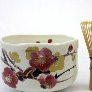 Matchaschale, Matchawan Ume, 9,5 cm �,  mit Teequirl
