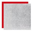 Metallic-Paper Double Color 15 cm silber-rot
