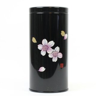 Teedose Maki-E Kirschbl�ten schwarz, 15,3 cm hoch,...