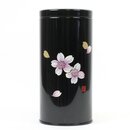 Teedose Maki-E Kirschbl�ten schwarz, 15,3 cm hoch,...