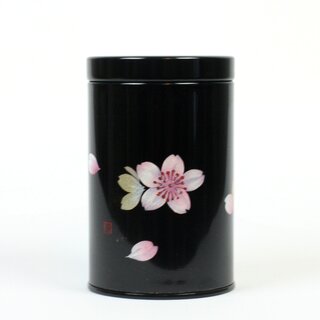 Teedose Maki-E Kirschbl�ten schwarz, 10,3 cm hoch,...