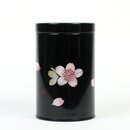Teedose Maki-E Kirschbl�ten schwarz, 10,3 cm hoch,...