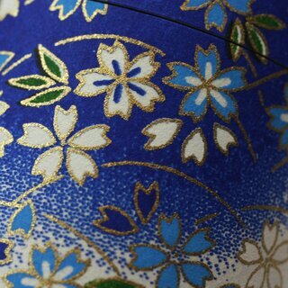 Teedose Kirschbl�ten 100 g, blau, mit Metalldeckel