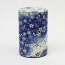 Teedose Kirschbl�ten 100 g, blau, mit Metalldeckel
