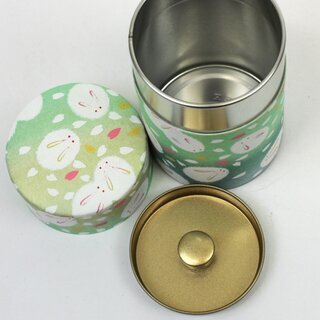 Teedose Mame-Usagi 100 g, hellgr�n, mit Metalldeckel
