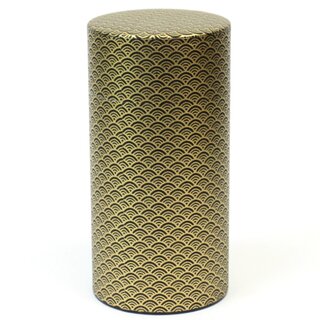 Teedose Seikaiha 200 g, schwarz, mit Metalldeckel