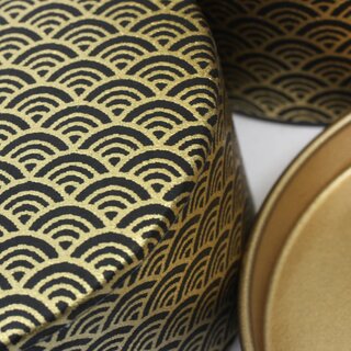 Teedose Seikaiha 200 g, schwarz, mit Metalldeckel