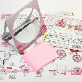 Origami Bl�tenball Sakura, Papier mit Anleitung & Display