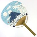 Blattf�cher, Uchiwa Berg Fuji & Welle 38 x 24,5 cm